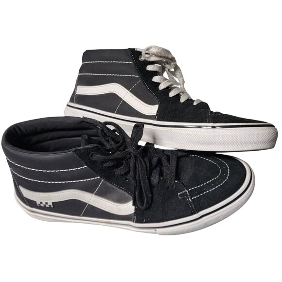 Vans Black HiTop Leather Sneakers Ultracush Mens Size 12 - Picture 1 of 8